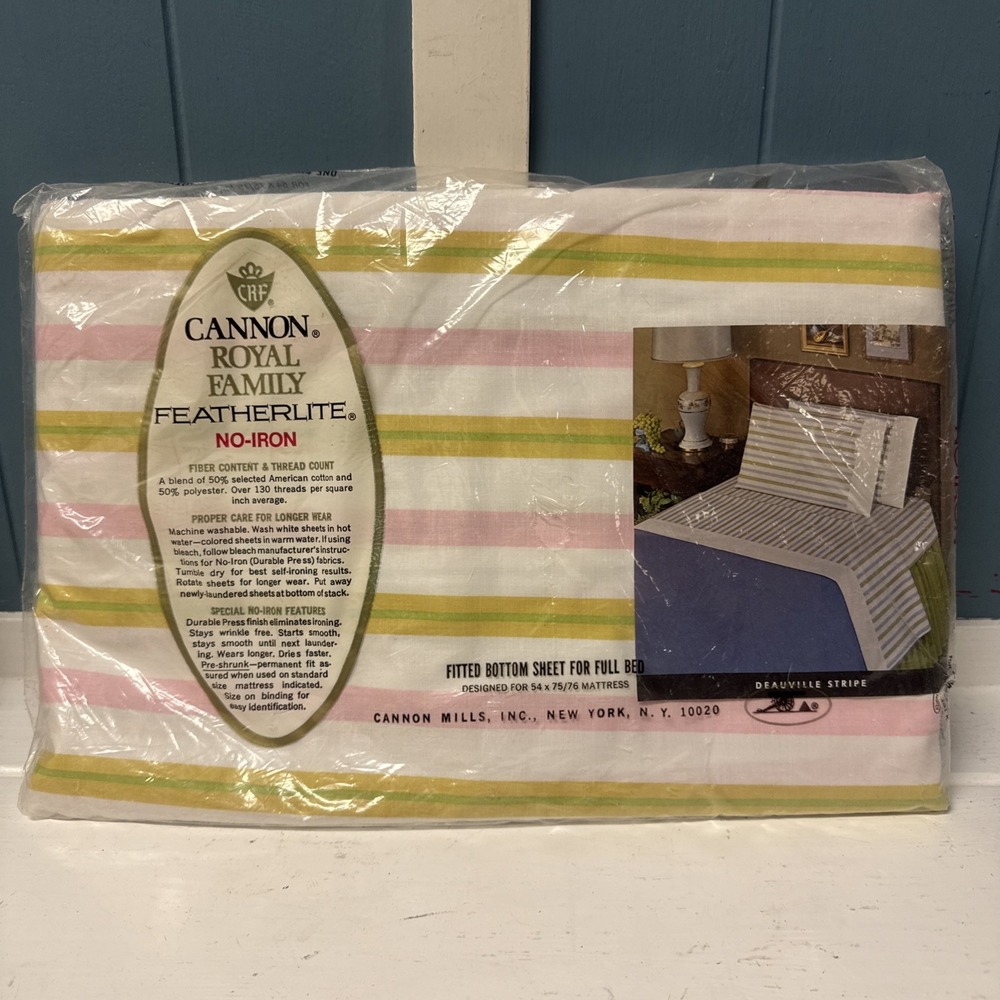 MCM‎ Cannon Royal Family Featherlite No-Iron Full Size Bed Fitted Bottom Sheet